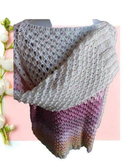 Häkelanleitung Ponchopulli Indira