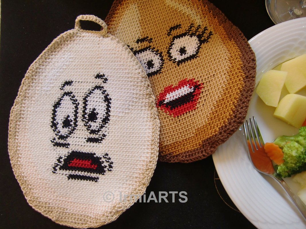 Tutorial doubleface potholders „Funny Eggs no 1“ - Image 7