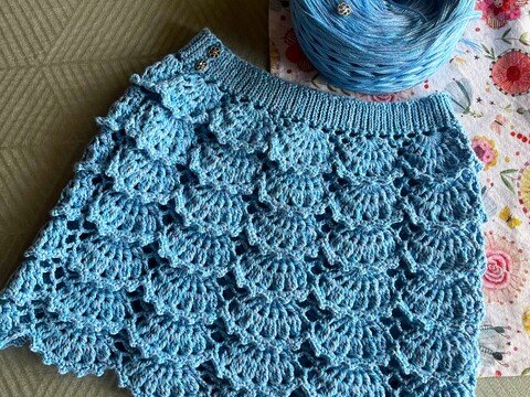Häkelanleitung * Mädchen Kaskaden Rock * A Linie-Schnitt