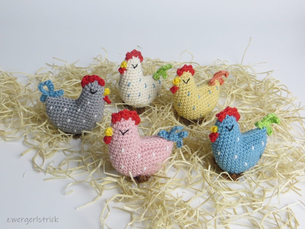 lustige bunte Hühner häkeln - Bild 4