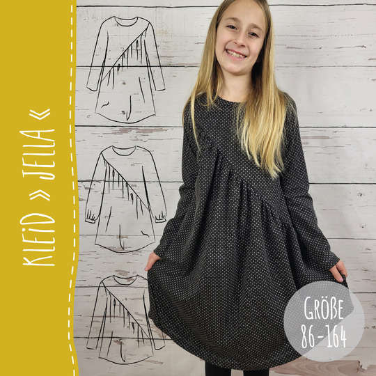 KLEID "JELLA" | Schnittmuster und Anleitung | Gr. 86-164 | 3 WEITEN