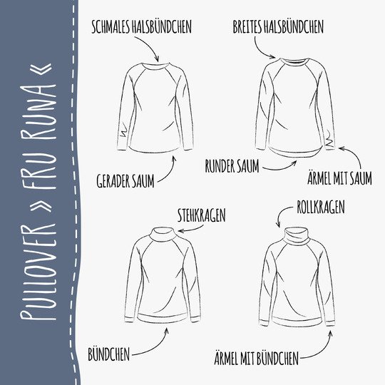 PULLOVER "FRU RUNA" | Schnittmuster und Anleitung | Gr. 32-58