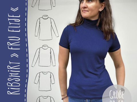 RIBSHIRT "FRU ELTJE" | Schnittmuster und Anleitung | Gr. 32-58