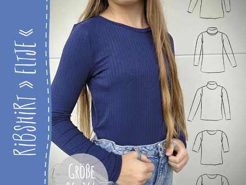 RIBSHIRT "ELTJE" | Schnittmuster und Anleitung | 86-164 | 3 WEITEN