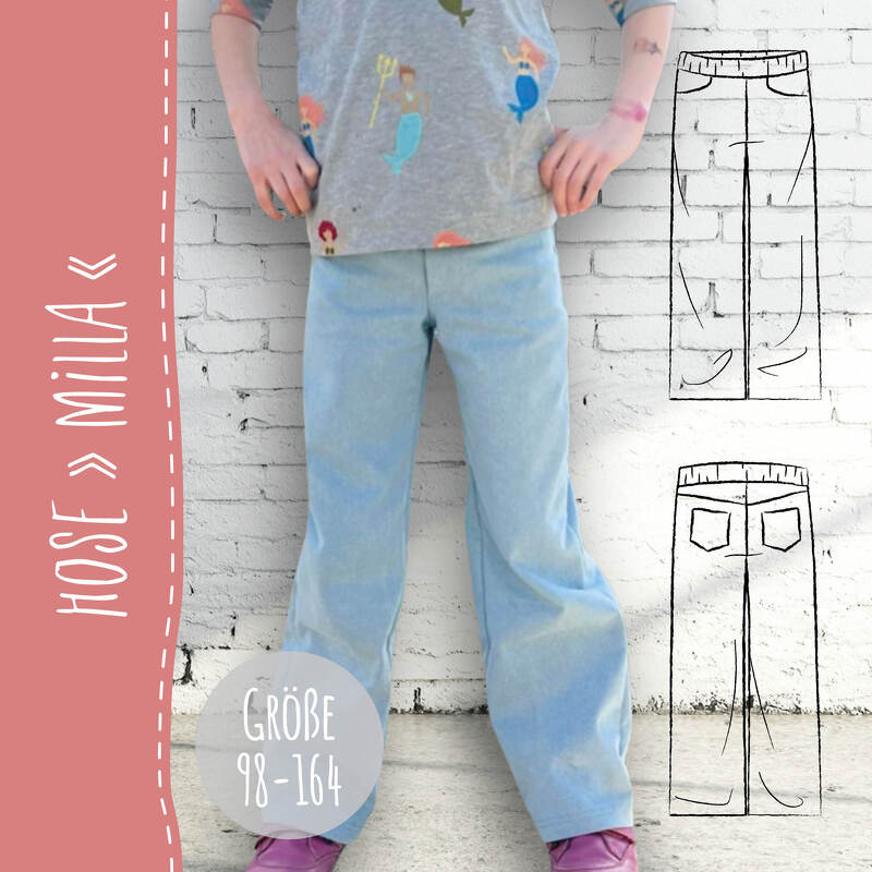 HOSE "MILLA" | Schnittmuster und Anleitung | 3 Weiten | Gr. 98-164