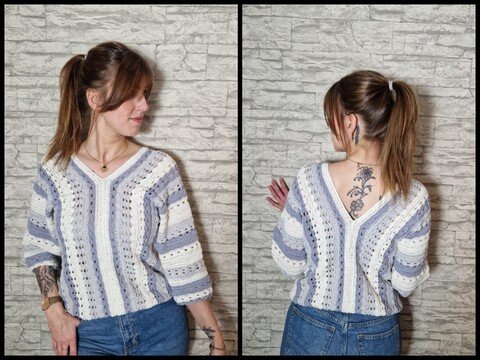 251 Häkelanleitung Pullover Häkelpullover Urlaubsfeeling