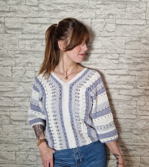 251 Häkelanleitung Pullover Häkelpullover Urlaubsfeeling