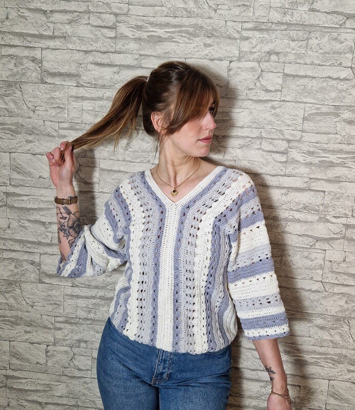 251 Häkelanleitung Pullover Häkelpullover Urlaubsfeeling - Bild 5