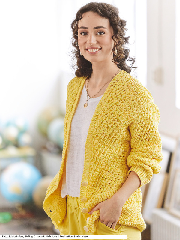 Jacke mit V-Ausschnitt und Taschen