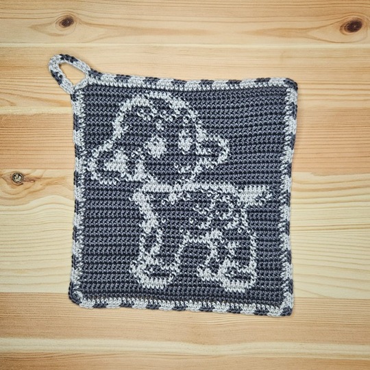 Häkelanleitung Topflappen "Osterlamm"