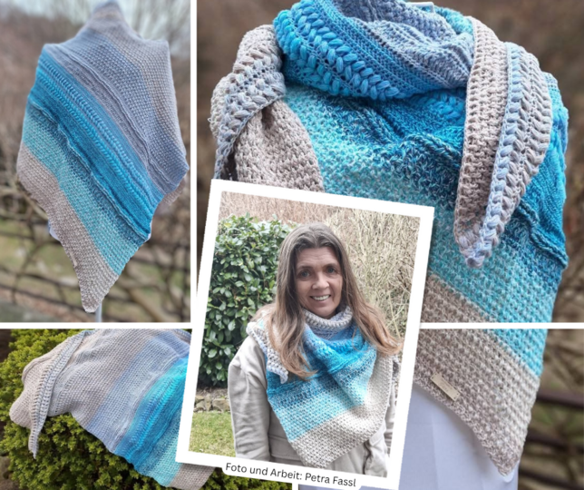 Häkelanleitung asymmetrisches Tuch Fisch-Gretchen