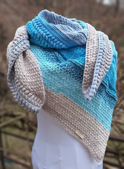 Häkelanleitung asymmetrisches Tuch Fisch-Gretchen