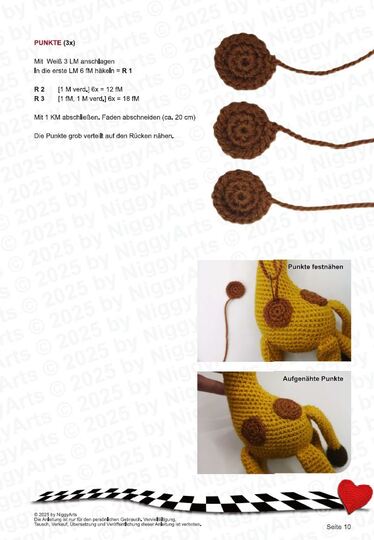 Lustige Giraffe - Häkelanleitung von NiggyArts