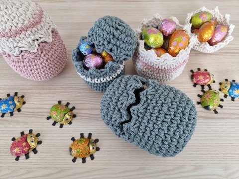 "Dino-Ei" Osterkorb, Geschenkkorb häkeln PDF-Anleitung