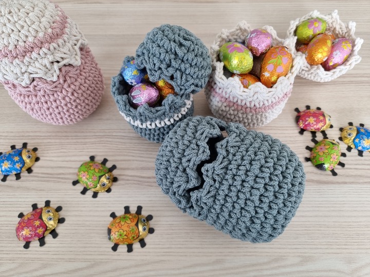 "Dino-Ei" Osterkorb, Geschenkkorb häkeln PDF-Anleitung