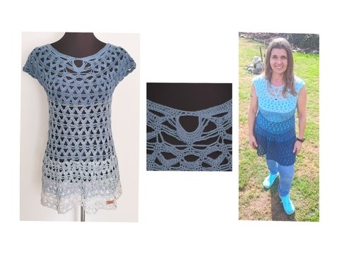 Shirt/Tunika/Kleid Erizo, Häkelanleitung