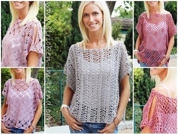 Häkelanleitung für Häkeltop | 3 Tops - 3 Muster - 3 Farben | RUSTICHELLO #1