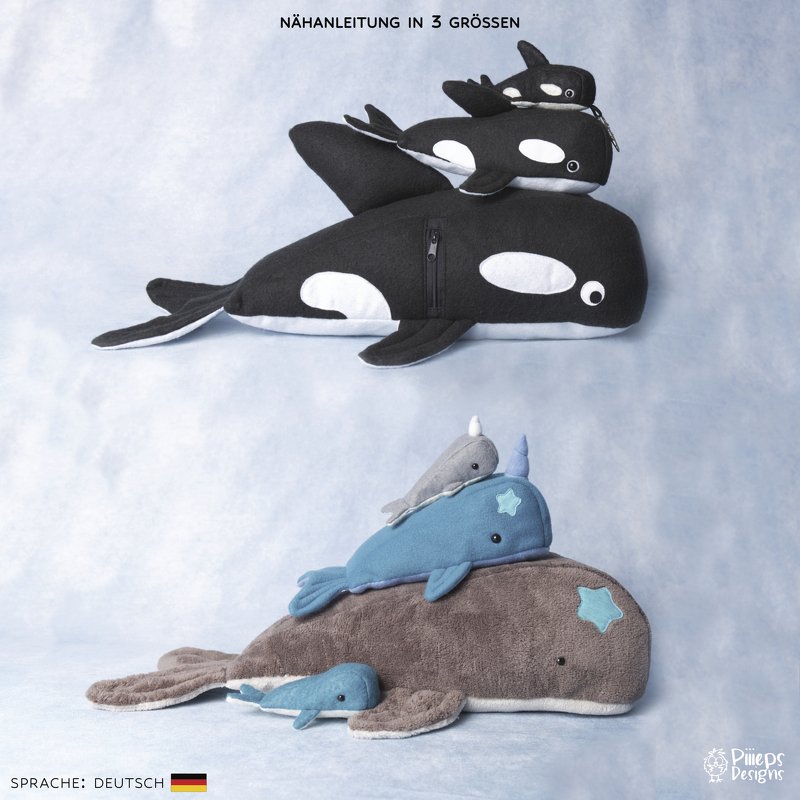 Wal Kuscheltier Rodgi in 3 Größen