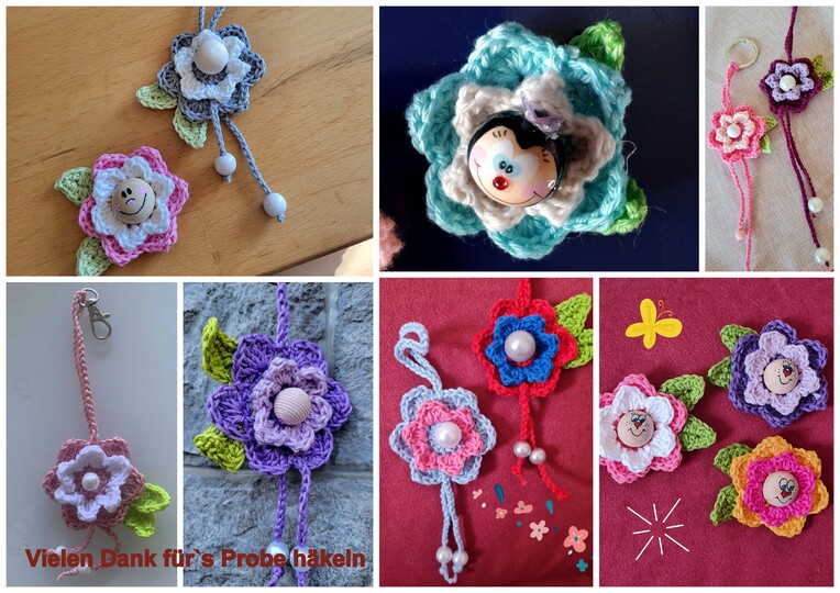 Blüten – Magnet Pins / Taschenbaumler häkeln