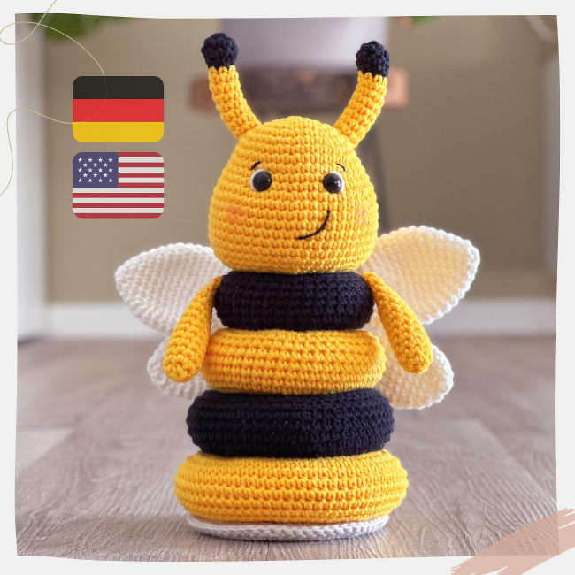 Stacking Bruno the Bee - Crochet Pattern | German &amp; English