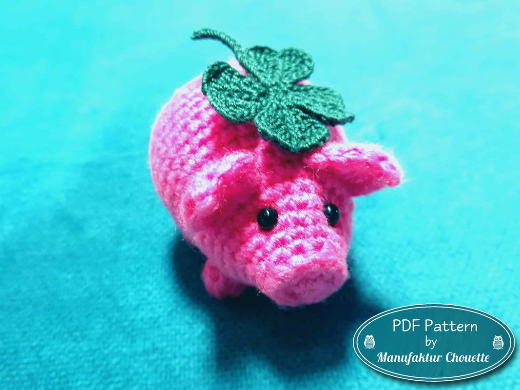 Glücksschweinchen mit Kleeblatt - Resteverwertung anfängergeeignet