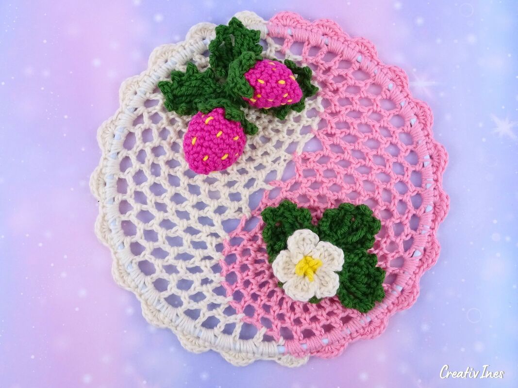 Häkelanleitungs-Bundle Yin Yang Mandala und Erdbeeren-Set