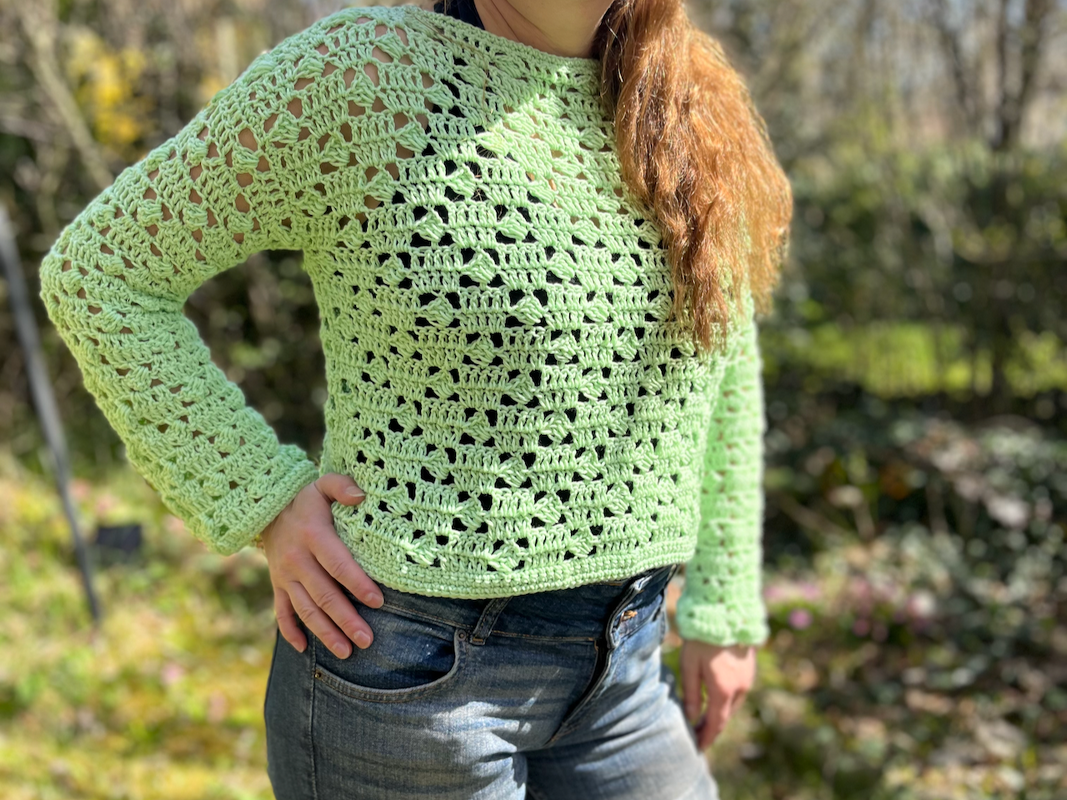 Crochet Pattern Summer Sweater "Spring Meadow"