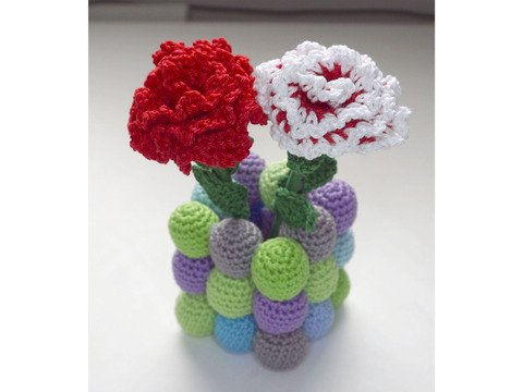 Häkelanleitung: Blume mit Vase