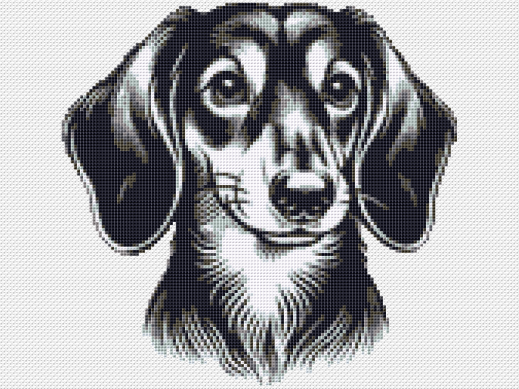 Kreuzstichvorlage Dackel Laila, sticke eine charmante Dackeldame, PDF/PNG