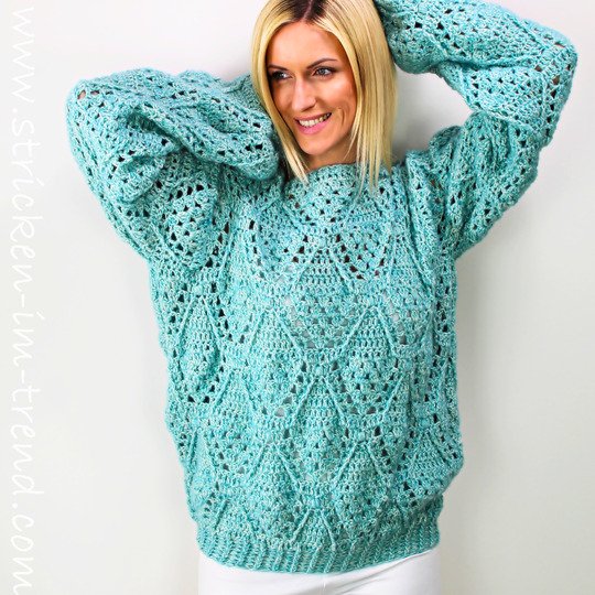 Crochet Pattern for a Sweater in Lace Stitches | Oversized SYDNEY #1