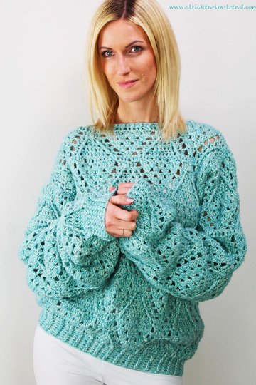 Crochet Pattern for a Sweater in Lace Stitches | Oversized SYDNEY #1