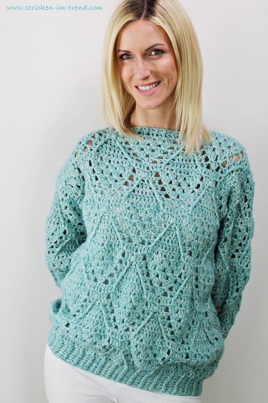 Häkelanleitung für Pullover in Ajourmuster | OverSize SYDNEY #1 - Bild 3