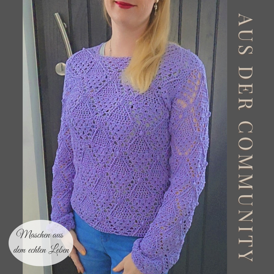 Häkelanleitung für Pullover in Ajourmuster | OverSize SYDNEY #1