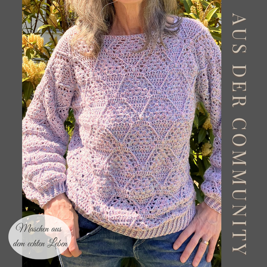 Häkelanleitung für Pullover in Ajourmuster | OverSize SYDNEY #1