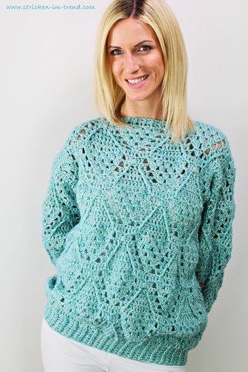 Häkelanleitung für Pullover in Ajourmuster | OverSize SYDNEY #1
