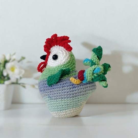 Rooster and Hen. No sew crochet pattern