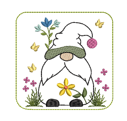 Stickdatei Mugrug Untersetzer Wichtel Frühling Ostern - Bild 2