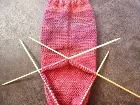 Socken stricken (Käppchenferse und Bandspitze)