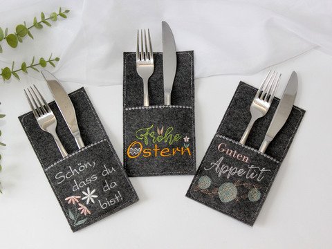 Stickdatei Bestecktasche Frühling Ostern