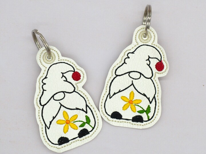 Stickdatei ITH Wichtel Anhänger Frühling Blumen