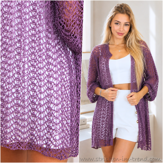 Knitting Pattern Summer Cardigan YoungFashion #2 | Airy Lace Cardigan S–XL