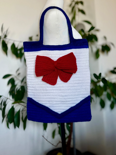 Matrosen Tasche, Häkeltasche, Tasche mit Schleife