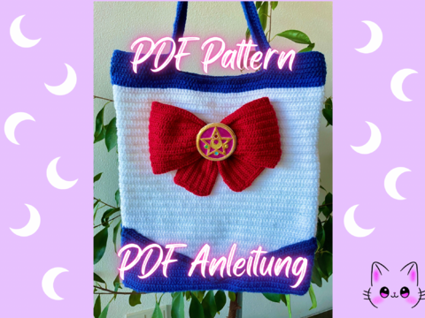 Matrosen Tasche, Häkeltasche, Tasche mit Schleife