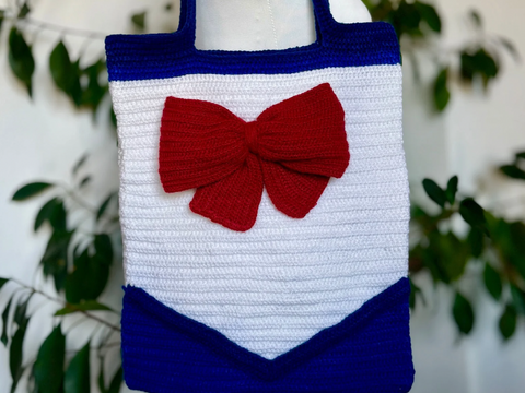 Moonlight Bow Tote | Magical Girl Aesthetic Crochet Pattern | Diamond Bag P