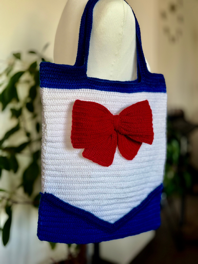 Moonlight Bow Tote | Magical Girl Aesthetic Crochet Pattern | Diamond Bag P