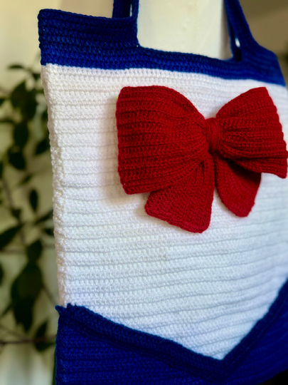 Moonlight Bow Tote | Magical Girl Aesthetic Crochet Pattern | Diamond Bag P