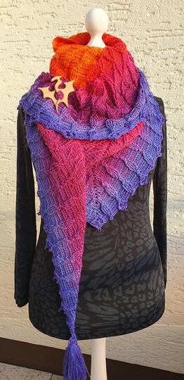 Häkelanleitung Tuch Seilschaft, flaches Dreieckstuch