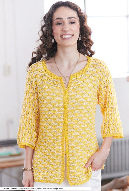 Jacke mit tiefgestochenen Maschen - Bild 2