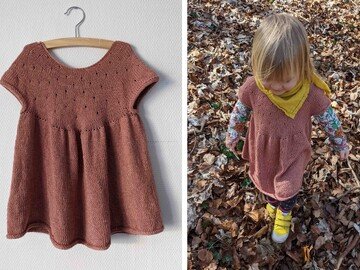 Knitting pattern, Lihan dress, knitted kids and baby dress, 3 month to 13 y
