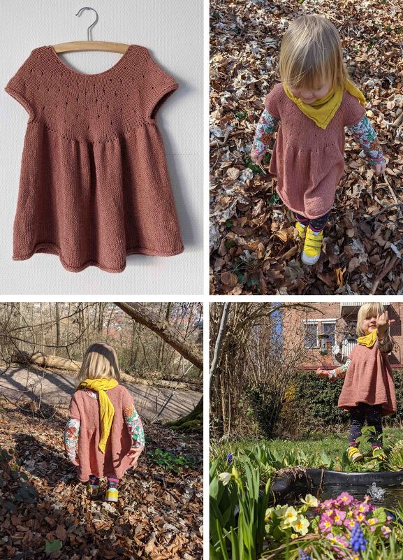 Knitting pattern, Lihan dress, knitted kids and baby dress, 3 month to 13 y